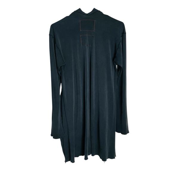 Burning Torch Silk Blend Cardigan Womens M Faded Black Cascade Front Embroidered - Picture 4 of 12